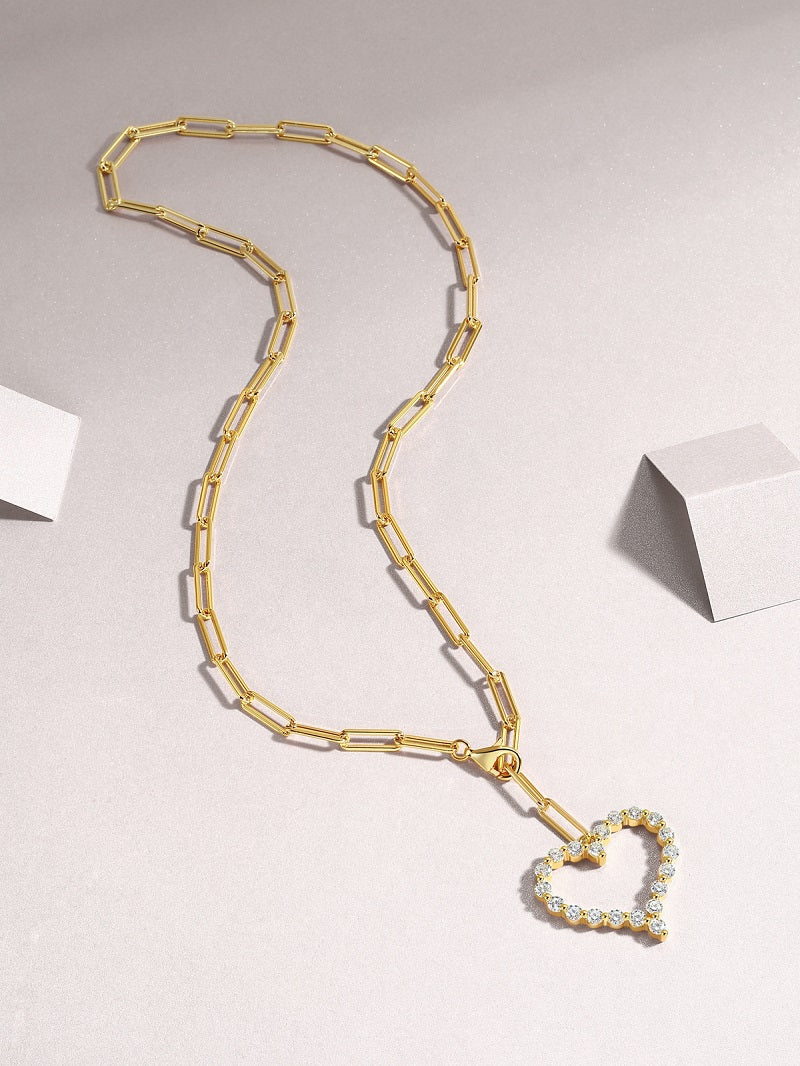 Heart Wish Moissanite Jewelry Set – S925 Sterling Silver Necklace & Earrings