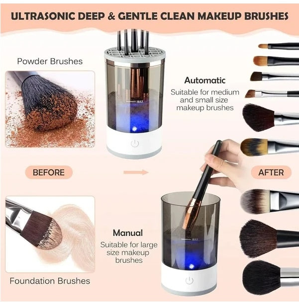 Electric Makeup Brush Cleaner & Dryer – Automatic Spinning Cleaning Machine