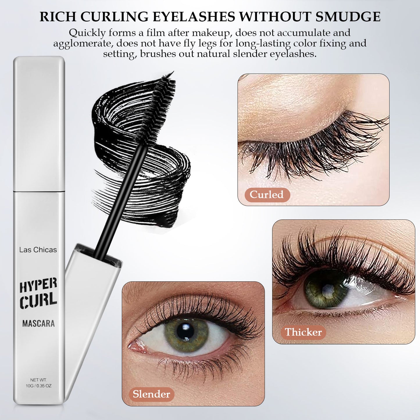 Las Chicas Waterproof Mascara 2-Pack – 12-Hour Volumizing & Lengthening, Smudge-Proof