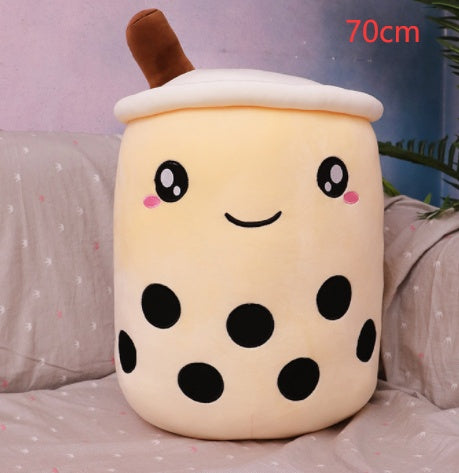 Boba Tea Plush Pillow - Cute Bubble Tea Stuffed Animal Cushion for Kids & Adults