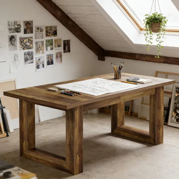 Industrial Executive Computer Desk | Minimalist Writing & Workstation Table for Home Office