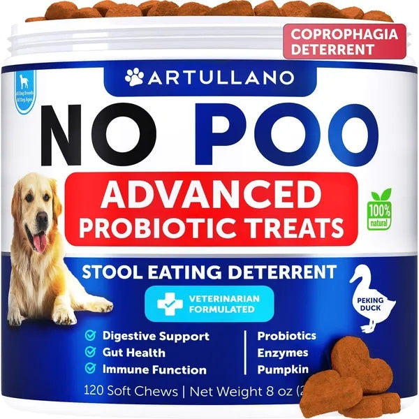 No Poo Chews - Stop Dogs Eating Poop | Coprophagia Deterrent with Probiotics & Digestive Enzymes