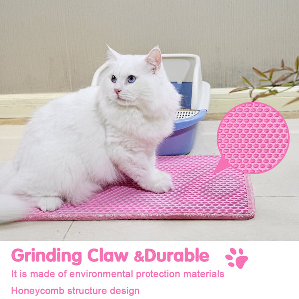 Double Layer Cat Litter Mat – Waterproof, Non-Slip & Scatter Control