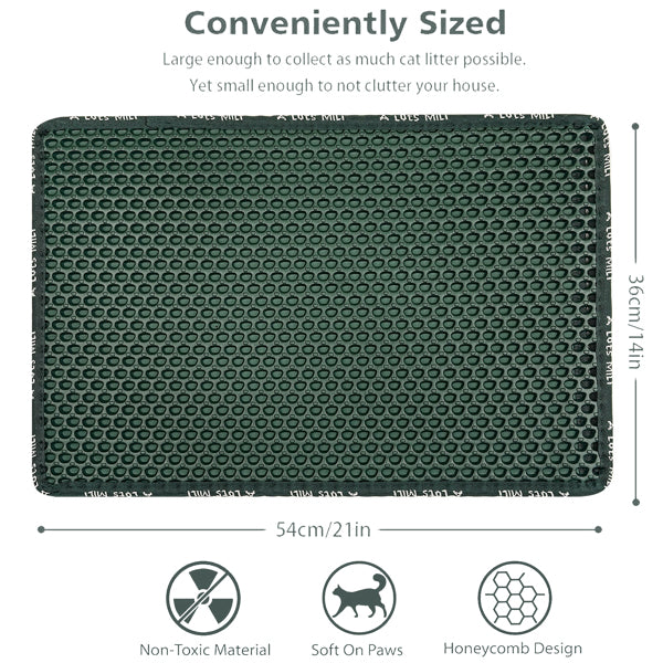 Cat Litter Mat – Double Layer Scatter Control Trapper | Waterproof, Paw-Friendly