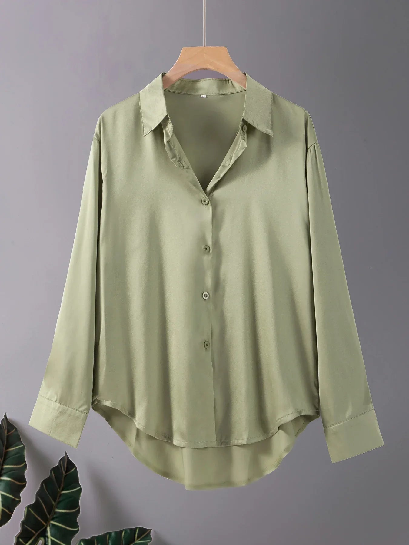 ROSA FERA Plus Size Women's Long Sleeve Button-Down Blouse – Loose Elegant Office Top