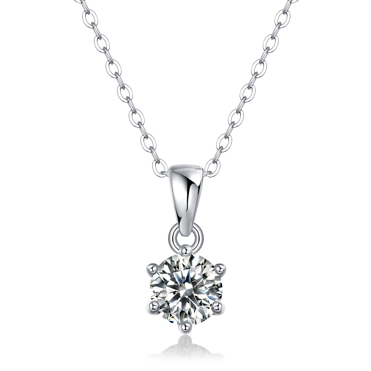 Moissanite Pendant Necklace | 1ct 2ct 3ct | S925 Sterling Silver & Platinum Plated