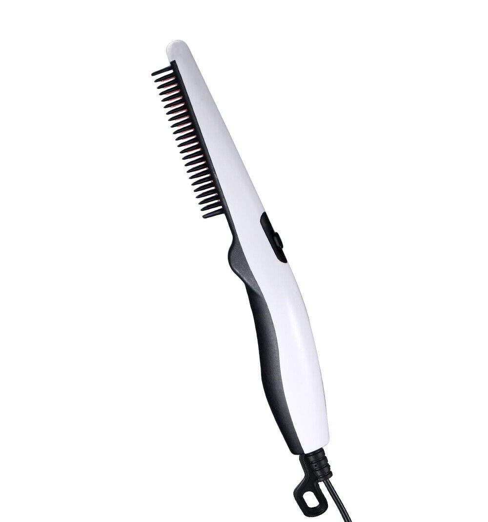 Men's Heated Beard Straightener Brush - Quick Styling Comb for Beard & Hair