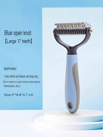 Deshedding Pet Hair Removal Comb | Stainless Steel Grooming Comb for Dogs & Cats