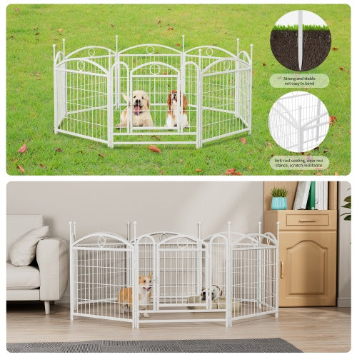 Heavy Duty Dog Playpen – 8-Panel Exercise Pen with Door | 24" Height, Indoor & Outdoor
