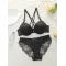 Women's Black Front-Button Lingerie Set – Sexy Bra & Panty Set