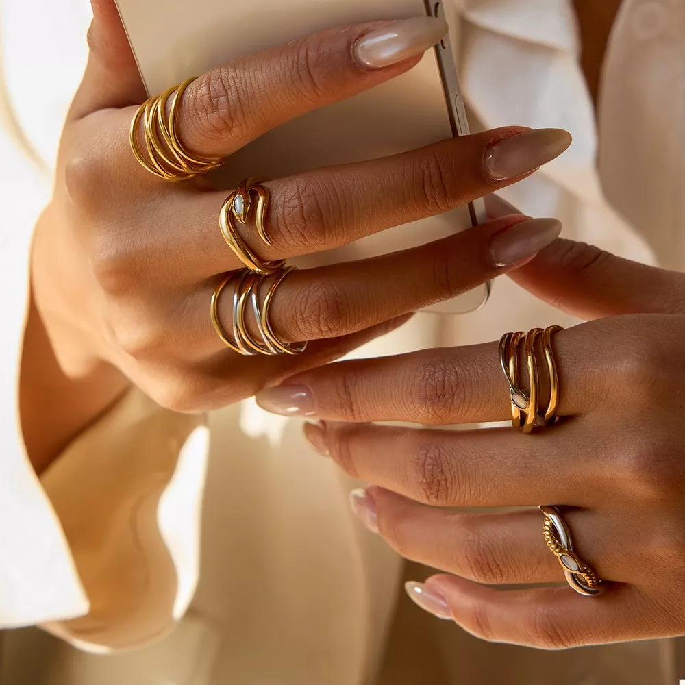 Two-Tone Open Ring | 18K Gold-Plated Stainless Steel