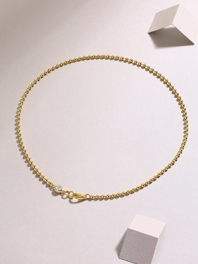 Moissanite Pendant Necklace – 0.5 Carat | S925 Sterling Silver & Gold Plated | Women's Fine Jewelry