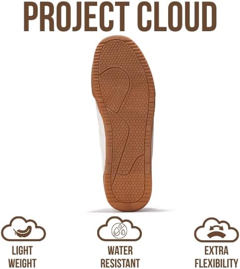 Project Cloud Men's Genuine Leather Sneakers – Memory Foam, Non-Slip TPE Sole