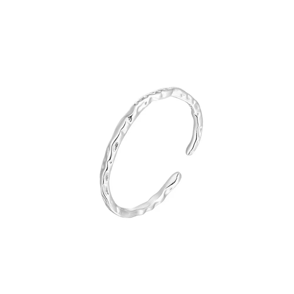 925 Sterling Silver Open Ring | Minimalist Adjustable Band | Gift Box Included