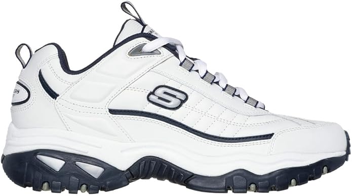 Skechers Men's Energy Afterburn Sneakers – Leather & Mesh, Shock-Absorbing Midsole