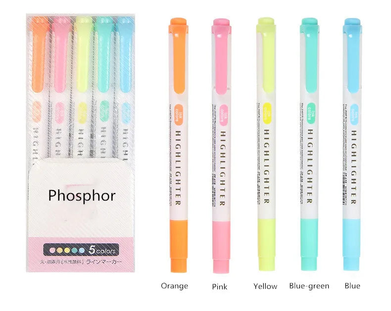 25-Color Double-Tip Highlighter Pen Set – Fluorescent & Pastel Art Markers