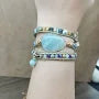 Handmade Natural Stone Beaded Bracelet – Adjustable Woven String Jewelry