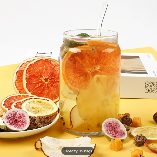 15-Flavor Colorful Fruit Tea Cold Brew Bags | Freeze-Dried Fruit, Vitamin C, No Sugar | 150g