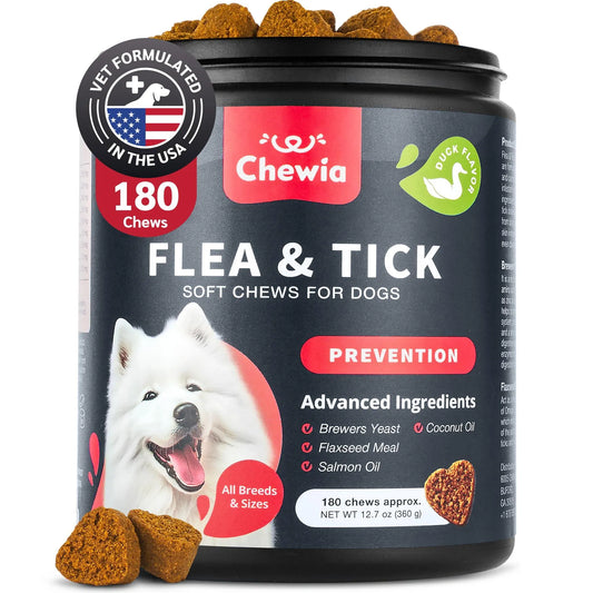 Natural Flea and Tick Prevention Chews for Dogs - Immune Support Soft Treats
