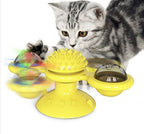 Interactive Windmill Cat Toy – LED Ball, Suction Cup & Catnip for Active Play