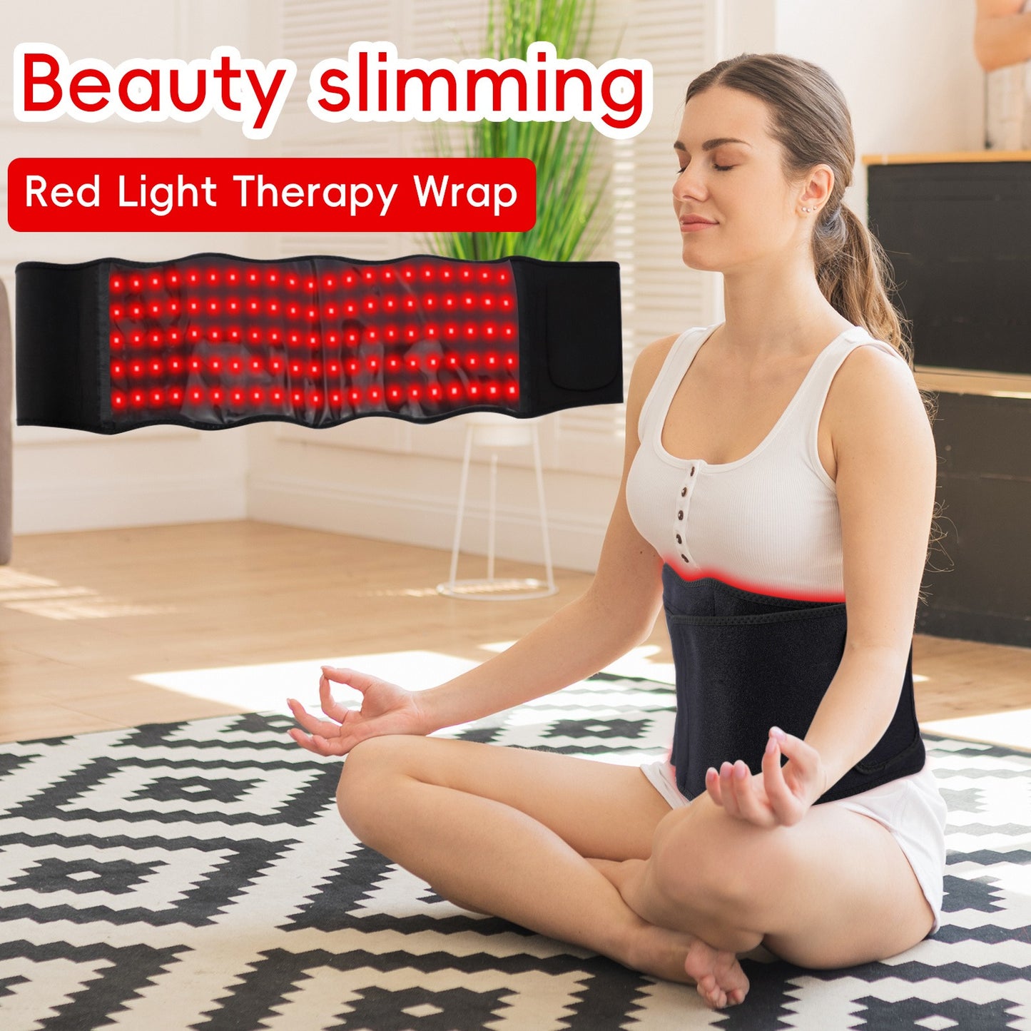 Red Light Therapy Belt – Portable Wearable Pain Relief Massage Device with 105 LED