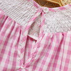 Baby Girl Valentine's Day Smocked Dress – Pink Plaid Heart Embroidery