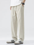 Men's Relaxed Fit Drawstring Pants – Rayon Linen Blend Casual