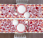 Valentine's Day Lace Table Runner - 13x72 Inch Heart Design for Wedding & Party Decor