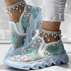 Women's Glitter Mesh Sneakers | Breathable Lightweight Walking Shoes