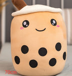 Boba Tea Plush Pillow - Cute Bubble Tea Stuffed Animal Cushion for Kids & Adults