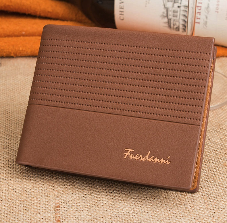 Men's Genuine Leather Bifold Wallet with RFID Protection - Slim Card Holder