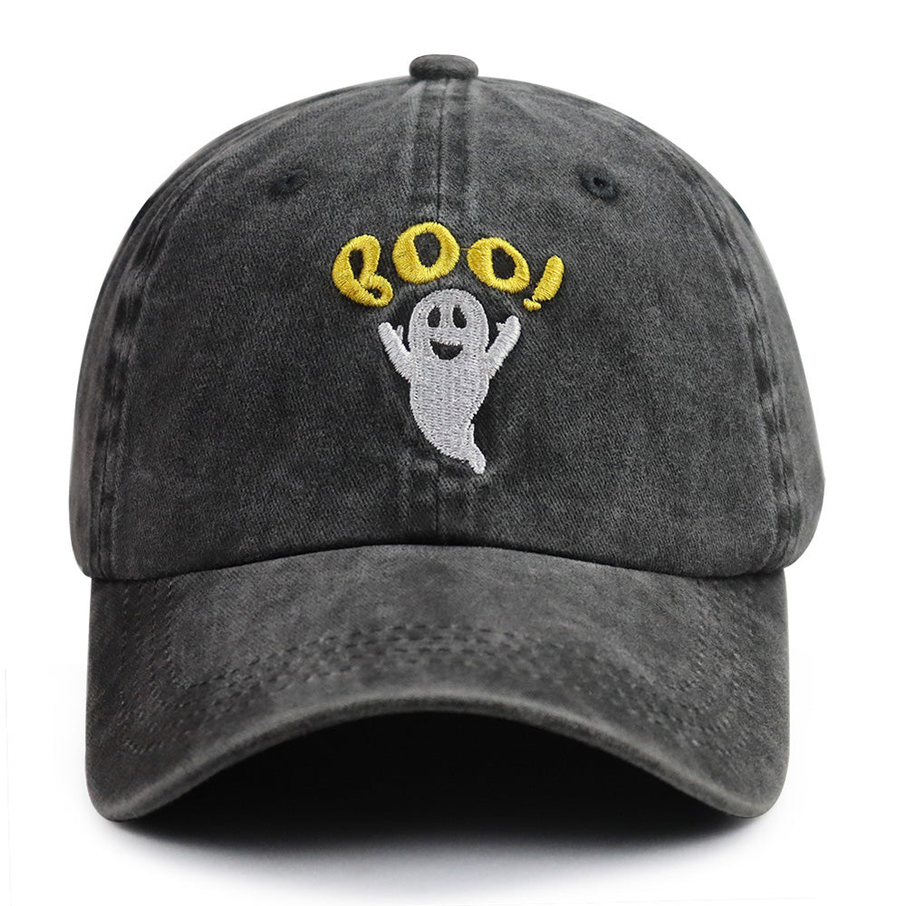 Embroidered BOO Baseball Cap 2-Pack - Adjustable Cotton Caps for Women & Men
