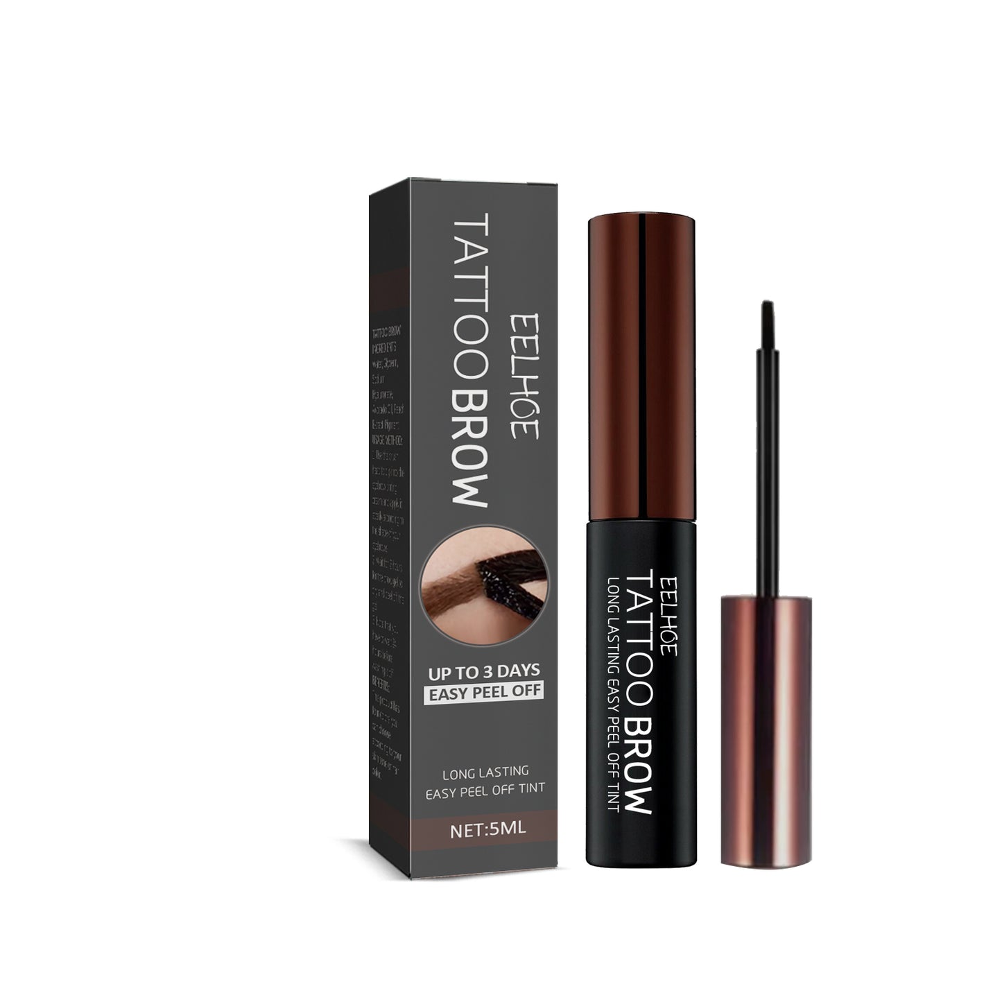 Long-Lasting Peel-Off Eyebrow Tint Gel - Waterproof 3D Brow Dye for Natural Fuller Brows