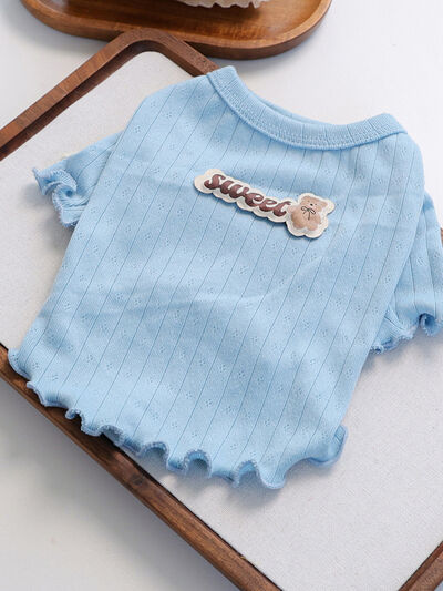 Sweet Bear Patch Ribbed Pet Top – Bow & Frill Dog Shirt