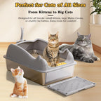 Premium Stainless Steel Cat Litter Box - Extra Large, Rust-Proof & Odor-Free