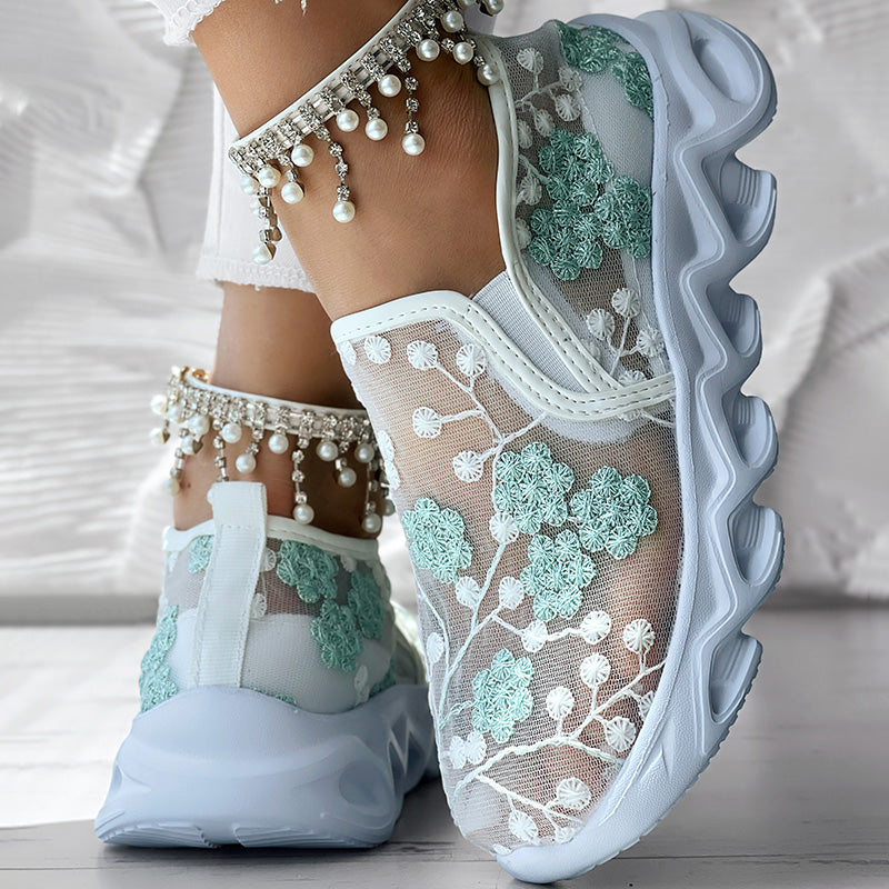 Women's Glitter Mesh Sneakers | Breathable Lightweight Walking Shoes