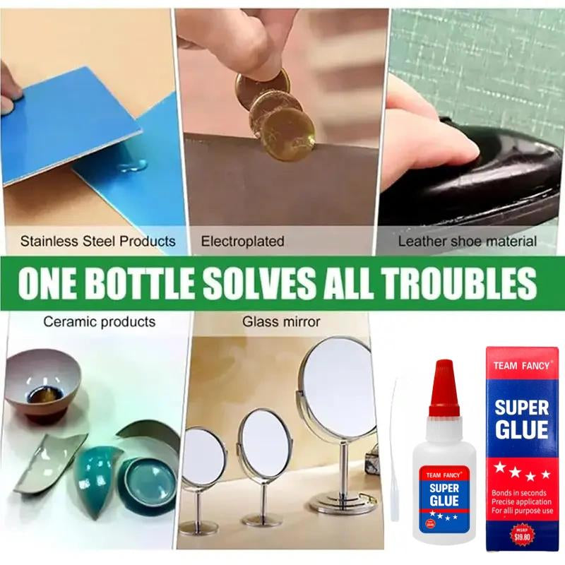 TEAMFANCY Welding High-Strength Oily Super Glue Multi-Surface Adhesive for Wood Metal Ceramic Leather Resin Ceramic Metal Glass Instant Bonding