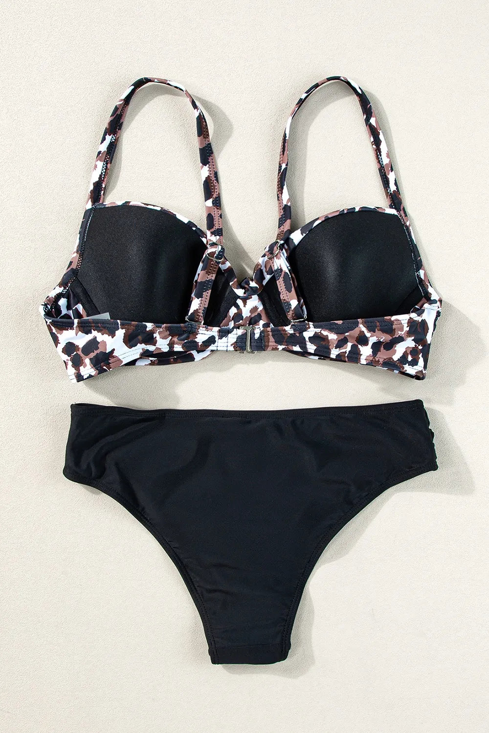 Leopard Print Sweetheart Neck Bikini Set