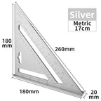 Triangle Ruler 7Inch Measurement Tool Aluminium Alloy Carpenter Set Square Angle Woodworking Tools Try Square Triangular Metric