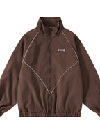 Men's Zip-Up Cotton Blend Jacket – 80% Polyester, 20% Cotton, Full Zip & Long Sleeve