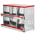 Metal Chicken Nesting Box – 6 Compartments | Sloped Roof & Ventilated Hen House