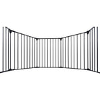 150" Adjustable Safety Gate – 6-Panel Metal Baby & Pet Fence with Walk-Through Door