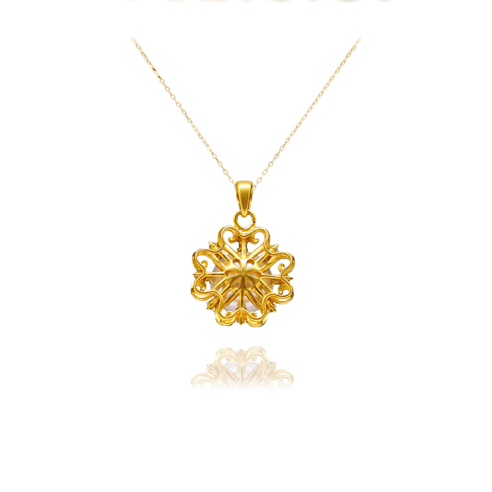 24K Gold Sun Pendant Necklace | Dainty Layering Choker for Women