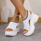 Women's Mesh Platform Wedge Sandals – High Heel Breathable Style