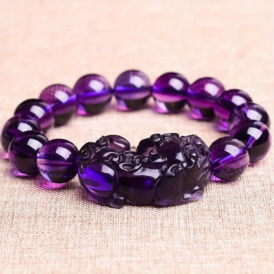 Feng Shui Amethyst Wealth Bracelet for Prosperity and Good Luck