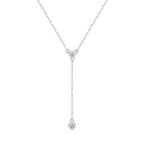 Moissanite Tassel Pendant Necklace Set | S925 Sterling Silver & Platinum Plated
