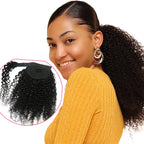 100% Human Hair Kinky Curly Ponytail Extension - Wrap Around | 8"-28"