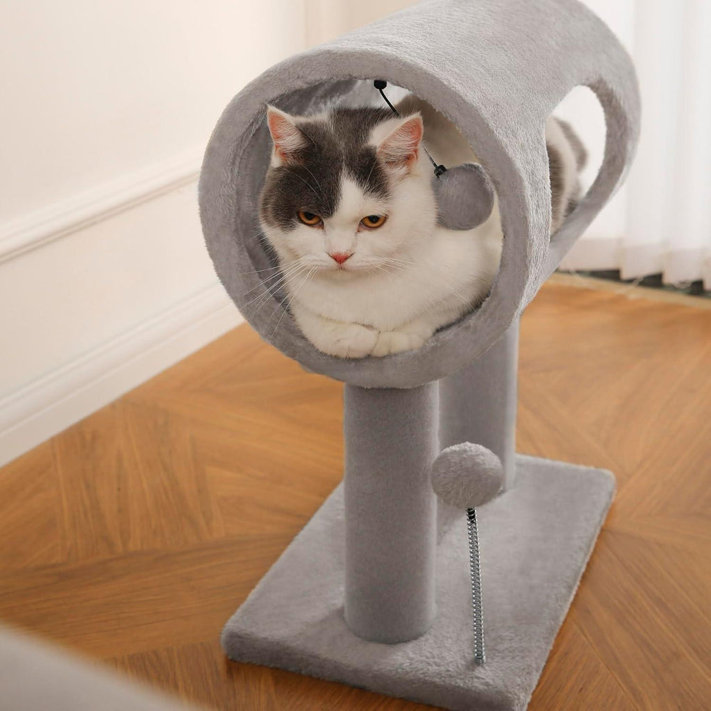 Cat Tree Tower with Tunnel Bed & Scratching Posts – 20.5" Play & Rest Station for Cats