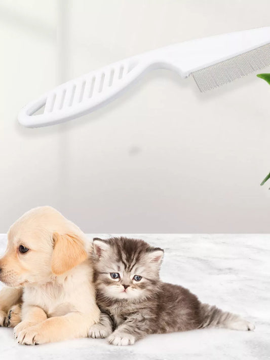 Fine Tooth Pet Hair Remover Comb | Flea & Tangle Detangling Comb for Dogs & Cats