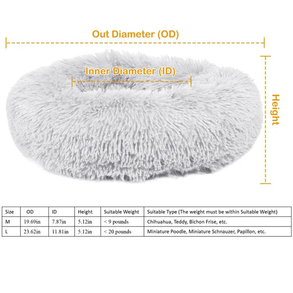 Luxury Plush Dog Bed – Soft Fleece Sofa with Cozy Nest Design, Large